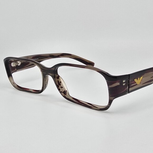 Emporio Armani EA9045/S 8T1 Grey Brown Stripe Eyeglasses Frame Italy 53-16-130 - Picture 1 of 12